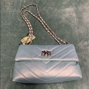 NWT! Badgley Mischka Metallic Blue Purse